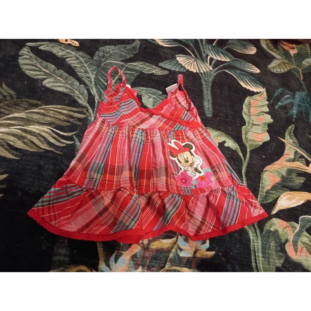 Vintage Y2K Disney Minnie Mouse Dress Spaghetti Straps Baby Girls 18 Months